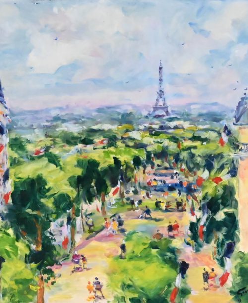 Paris, vue sur les jardins de la Tour Eiffel