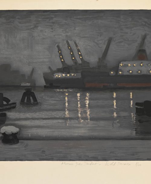 Paquebots au port la nuit