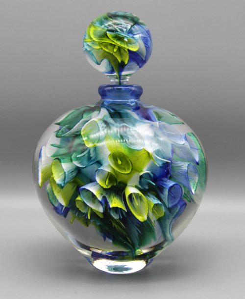 Flacon Bouquet d'Arums bleu et vert