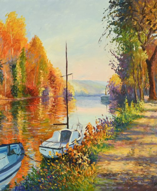 <div><strong><span style="color: #ff6600">VENDU</span></strong></div>Voiliers en automne à Poses