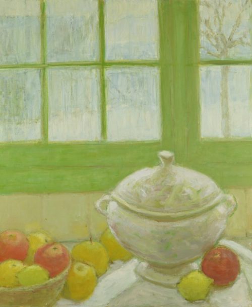 Nature-morte à la fenêtre en hiver