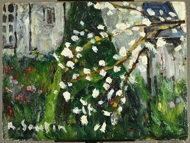 Le coin du jardin, pommier en fleurs – Image 3