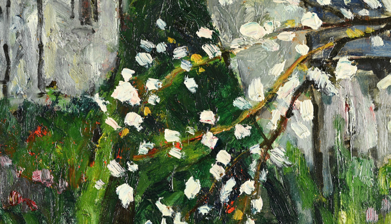 Le coin du jardin, pommier en fleurs – Image 2