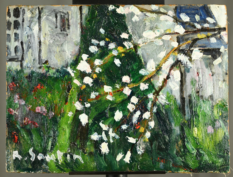 Le coin du jardin, pommier en fleurs – Image 9