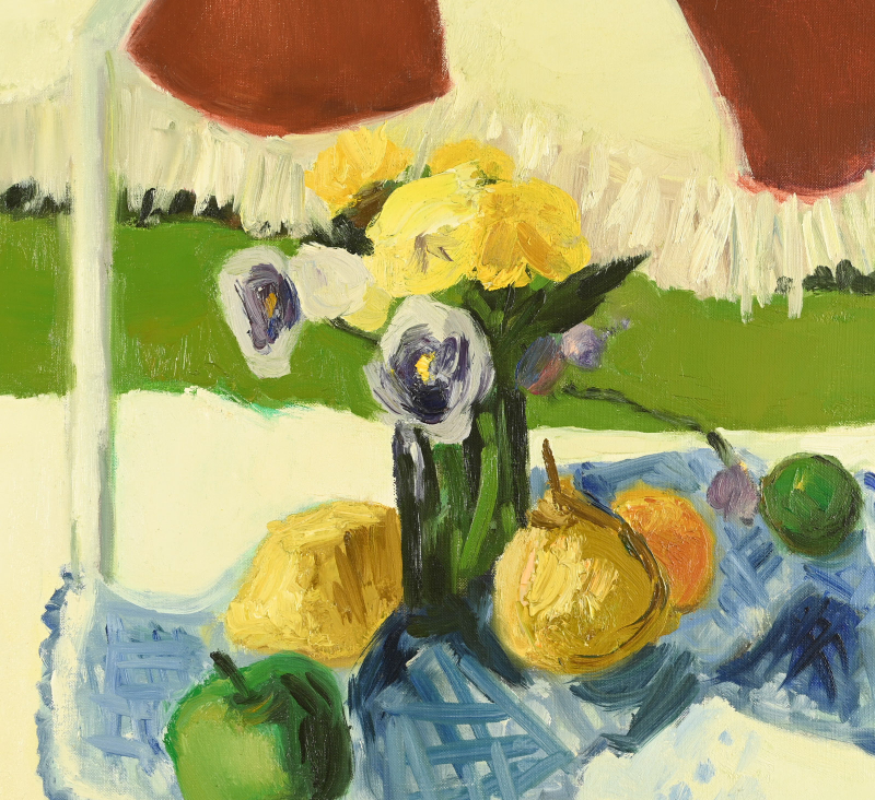 Fruits sur table sous parasol – Image 3