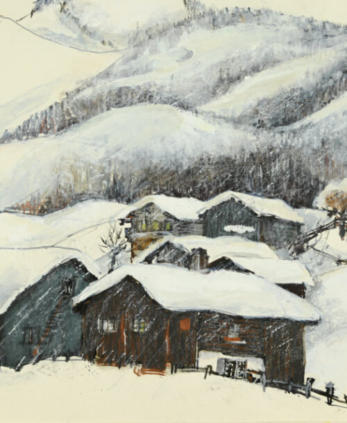 Tempête de neige à Klosters, Suisse
